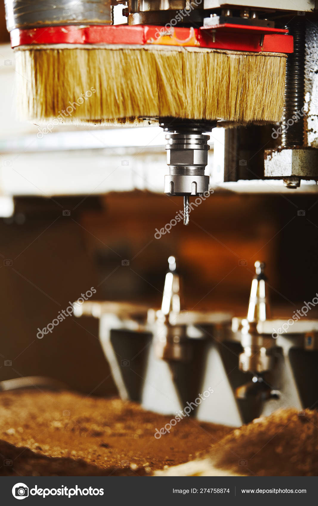 Cnc wood cutting cutter, machine with numerical control. ⬇ Stock Photo