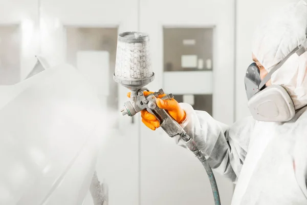 Spraying the paint to the car Car. Paint coating business. — Stock Photo, Image