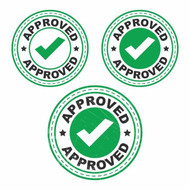 Onaylanmış Pul Vektörü Kauçuk Mühür Etiketi Simgesi Simgesi