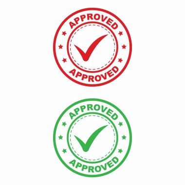 Onaylanmış Pul Vektörü Kauçuk Mühür Etiketi Simgesi Simgesi