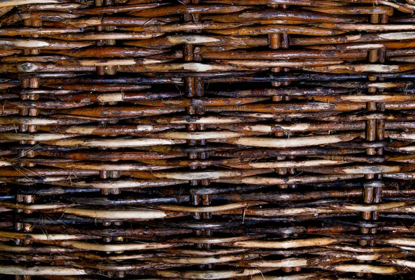 Den Vävda Strukturen Wicker Abstrakt Bakgrund Närbild — Stockfoto