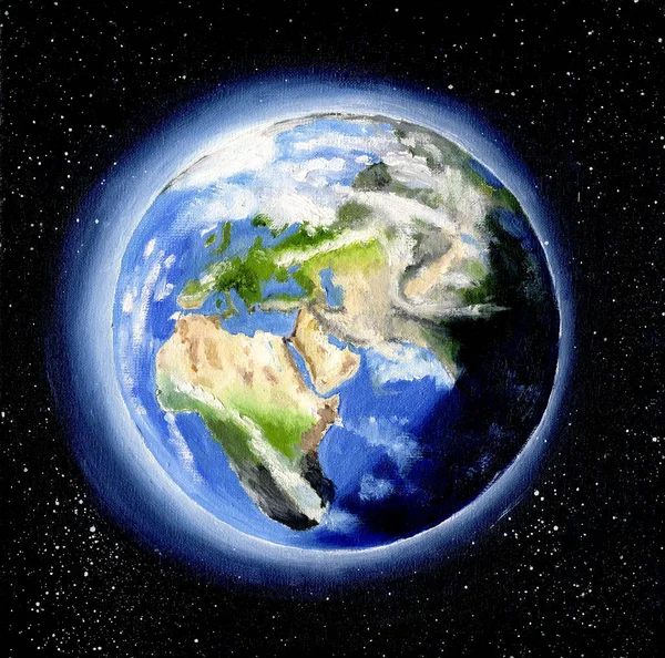 Картина Маслом Землею — стокове фото