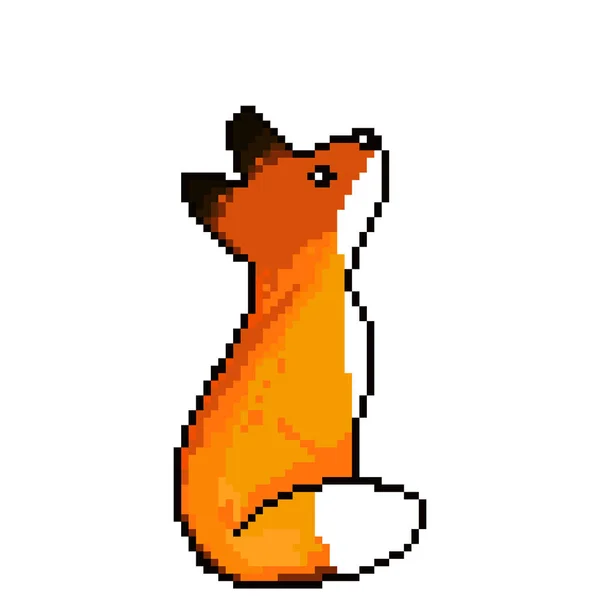 Χαριτωμένο Pixel Art Αλεπού Χειμώνα Pixel Τέχνη Bit Εικονογράφηση Διάνυσμα — Διανυσματικό Αρχείο