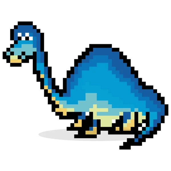 Lindo Dinosaurio Arte Pixel Pixel Art Bit — Vector de stock