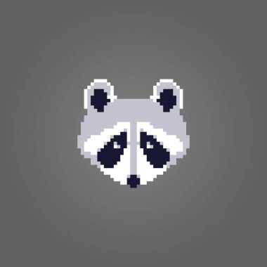 Raster Illustration pixel sanat Rakun. 8 bit.