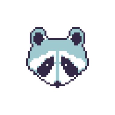 Raster Illustration pixel sanat Rakun. 8 bit.