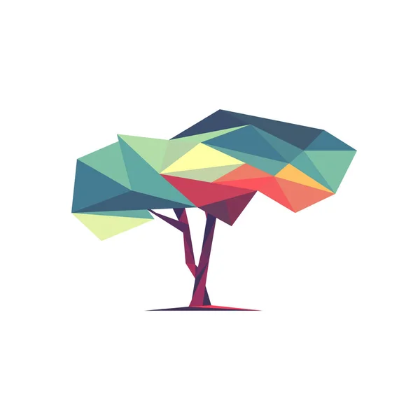 Illustration Matricielle Arbre Poly Bas — Image vectorielle