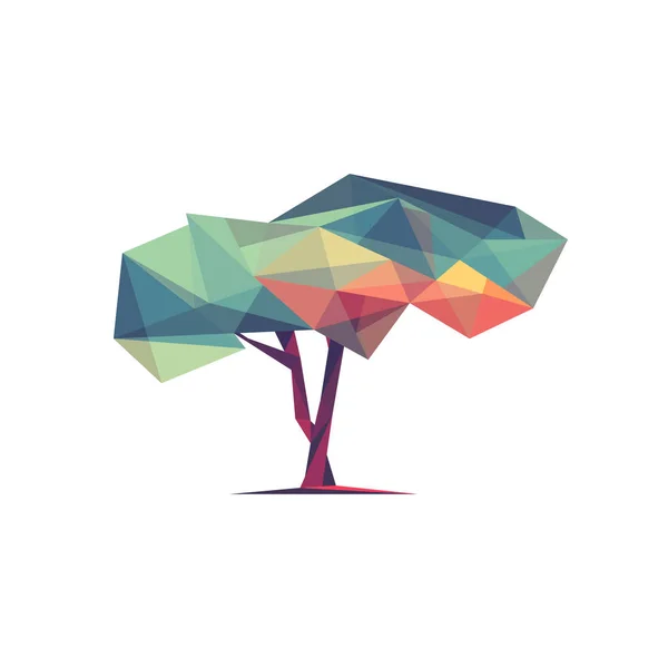 Illustration Matricielle Arbre Poly Bas — Image vectorielle