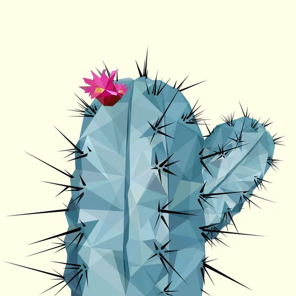 Illustration Raster Cactus Faible Style Poly — Image vectorielle