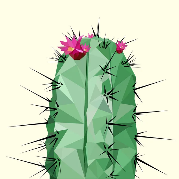 Kaktüs raster Illustration. Düşük Poli stili. 