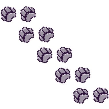 Yazdırma seamless modeli pençe. Vektör arka plan. Piksel sanat tarzı. 8 bit. 