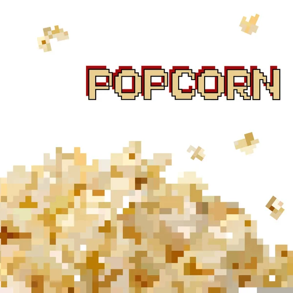 Popcorn Symbol Pixel Art Stil Fast Food Kino Bit Isolierte — Stockvektor