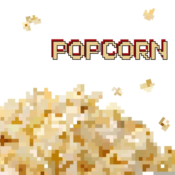 Icono Palomitas Pixel Estilo Arte Comida Rápida Cine Bits Ilustración — Vector de stock