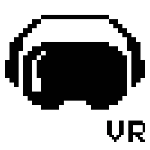 Icona Vettoriale Pixel Occhiali Realtà Virtuale Giochi Applicazioni Auricolare Bit — Vettoriale Stock