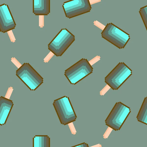 Fond Sans Couture Crème Glacée Pixel Modèle Vectoriel — Image vectorielle