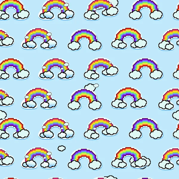 Patrón Sin Costura Del Arco Iris Icono Arco Iris Nube — Vector de stock