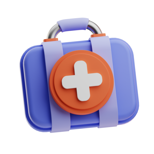 Acil tıbbi yardım için malzeme ve araç gereç koleksiyonu.