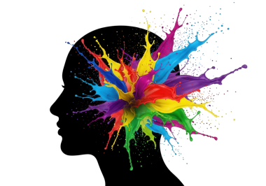 Renkli sıvı boya dinamik bir patlama çeşitli canlı renklerde siyah arka plana sıçrar. Şeffaf bir arkaplanda izole edilmiş.