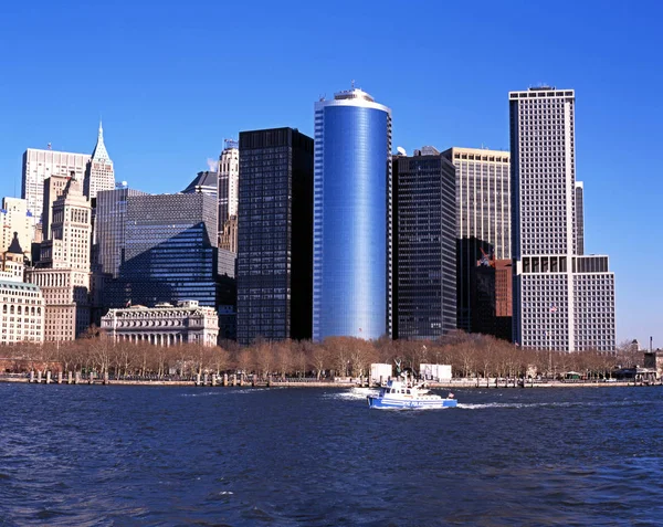 Şehir Gökdelenler Waterfront Downtown Manhattan New York Abd Aralık 1994 — Stok fotoğraf