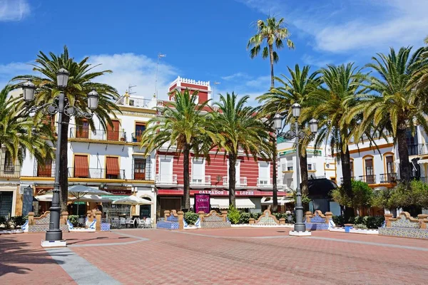 Ayamonte Іспанія Червня 2017 Вид Коронації Площі Plaza Coronacion Пальмами — стокове фото