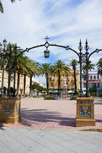 Ayamonte Spanien Juni 2017 Smidesjärn Ingången Arch Till Plaza Laguna — Stockfoto