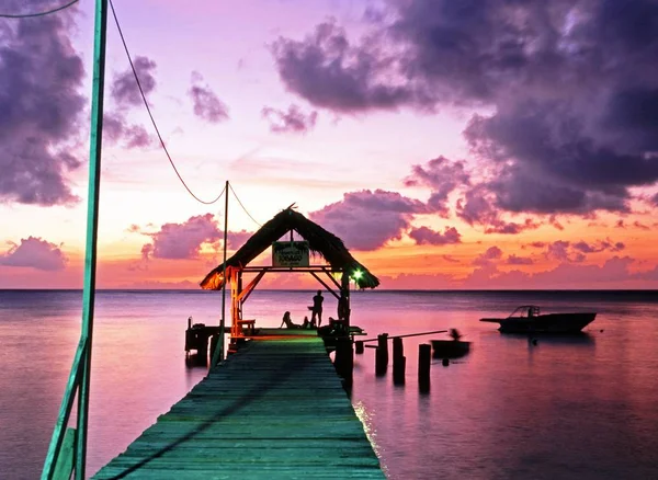 Móló Galamb Point Sunset Tobago Trinidad Tobago Karib Tenger Nyugat — Stock Fotó