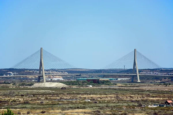 Uluslararası Guadiana Köprü Hangi Bağlantıları Portekiz Spanya Çevresindeki Kırsal Nehir — Stok fotoğraf