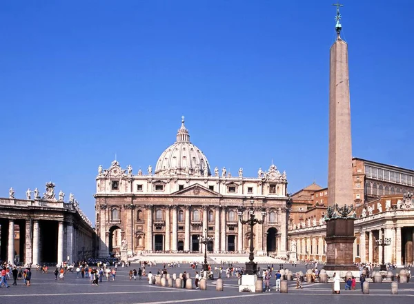 Rzym Włochy Września 1992 Zobacz Peters Bazyliki Peters Square Rzym — Zdjęcie stockowe