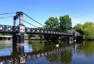 Görünüm feribot Köprüsü olarak da bilinen Stapenhill feribot köprü ve nehir Trent, Burton upon Trent, Staffordshire, İngiltere'de, İngiltere'de, Batı Avrupa.