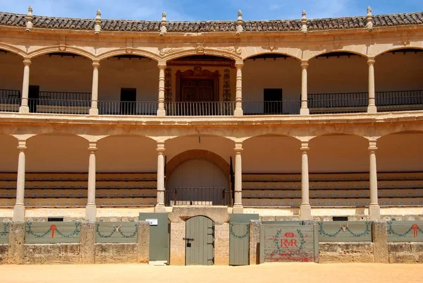 View of some of the seating inside the famous bullring built in 1785 and the oldest in Spain, Ronda, Spain. — Stock Photo, Image