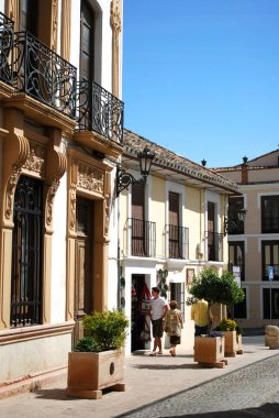 Geleneksel İspanyol eski şehir merkezi binaları, Ronda, İspanya.