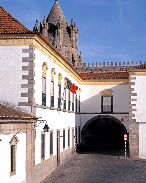 Budovy Centra Města Katedrálou Vzadu Evora Portugalsko Západní Evropa — Stock fotografie