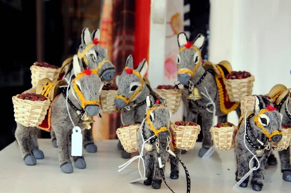 Toy Donkeys Displayed Shop Mijas Costa Del Sol Malaga Province — Stock Photo, Image