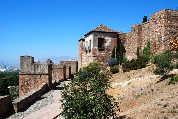 Malaga Espagne Juillet 2008 Cité Fortifiée Supérieure Citadelle Vue Sud — Photo