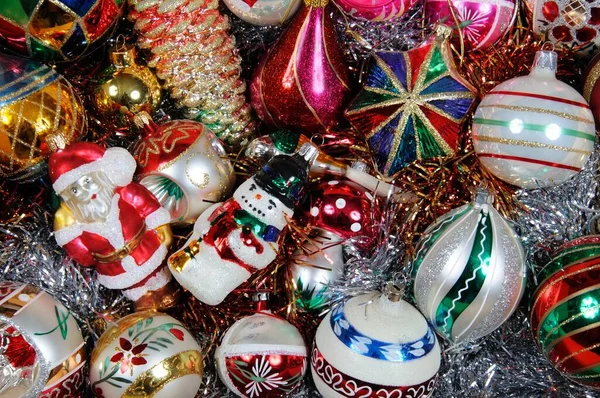 Diverse Kerstboombollen Glas Spanje Europa — Stockfoto