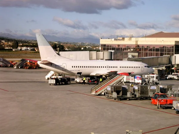 Malaga Espanha Fevereiro 2009 Boeing 737 300 Estacionado Aeroporto Málaga — Fotografia de Stock