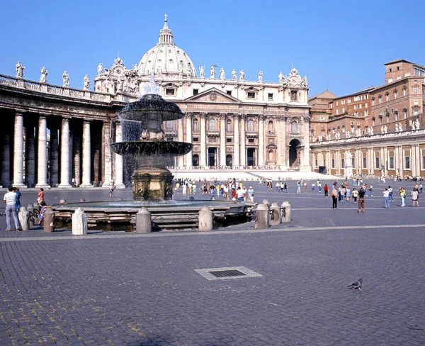 Roma Italia Settembre 1992 Veduta Della Basilica San Pietro Piazza — Foto Stock