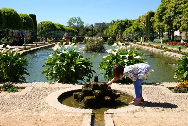 Cordoba Spanje April 2008 Zicht Watertuin Het Paleis Fort Van — Stockfoto