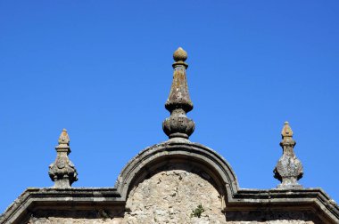 Eski kasaba Ronda, Malaga Eyaleti, Endülüs, İspanya, Avrupa 'daki Philip V kemerinin üzerindeki mimari detay