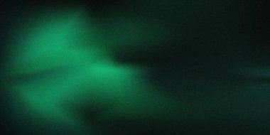 Koyu kumlu siyah arkaplan, parlayan yeşil soyut şekil, gürültü dokusu web pankartı tasarımı ile fütüristik dinamik poster arkaplanı