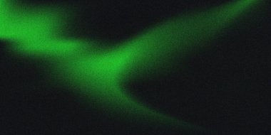 Koyu kumlu siyah arkaplan, parlayan yeşil soyut şekil, gürültü dokusu web pankartı tasarımı ile fütüristik dinamik poster arkaplanı