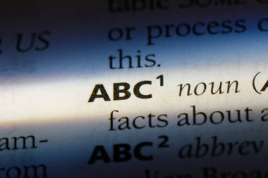 bir sözlüğü'ndeki ABC sözcüğü. ABC kavramı.