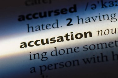 suçlama Word'de bir sözlük. suçlama kavramı.