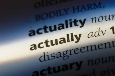 Aslında tek kelimeyle bir sözlük. Aslında kavramı.