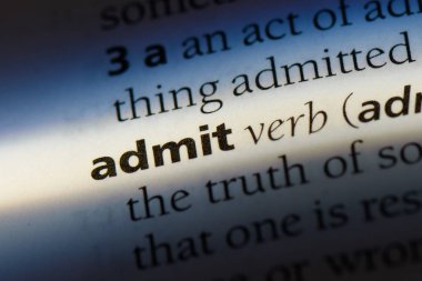 bir sözlüğü'ndeki sözcüğü itiraf. kavramı kabul.