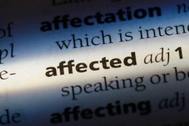 etkilenen tek kelimeyle bir sözlük. etkilenen kavramı.