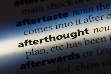 sonradan Word'de bir sözlük. sonradan kavramı.