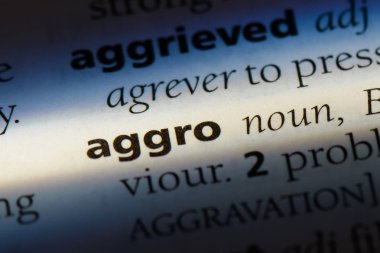 bir sözlüğü'ndeki Aggro sözcüğü. Aggro kavramı.