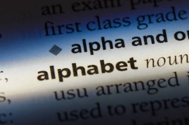 alfabe Word'de bir sözlük. alfabe kavramı.