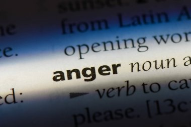 Öfke Word'de bir sözlük. Öfke kavramı.